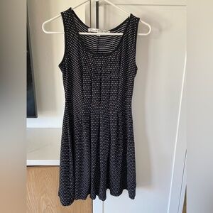 Max Studio Black with White Polka Dot Sleeveless A-Line Dress